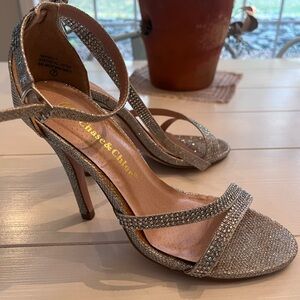 Chase + Chloe Women's Sparkling Silver Heels